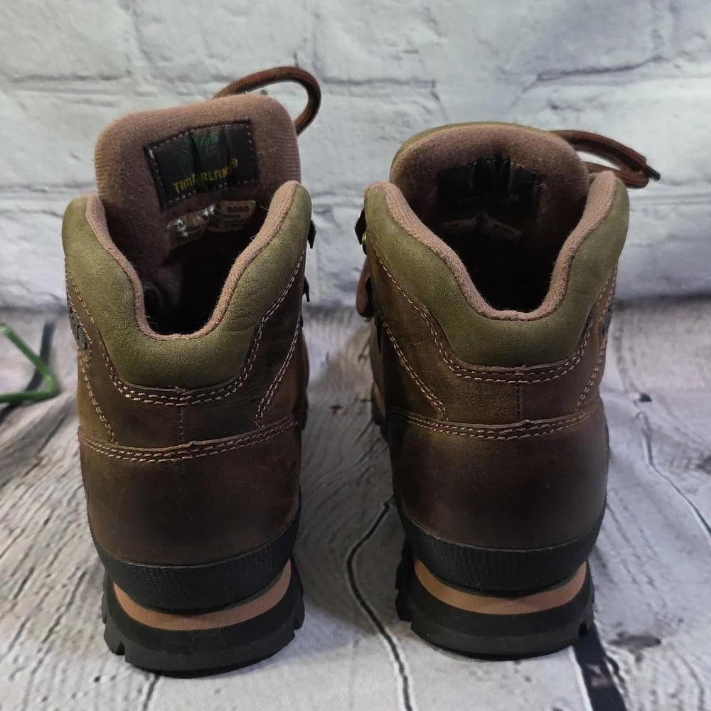 Timberland Euro Hiker Women's Boots Olive and Brown Sz 7 - Picture 10 of 13